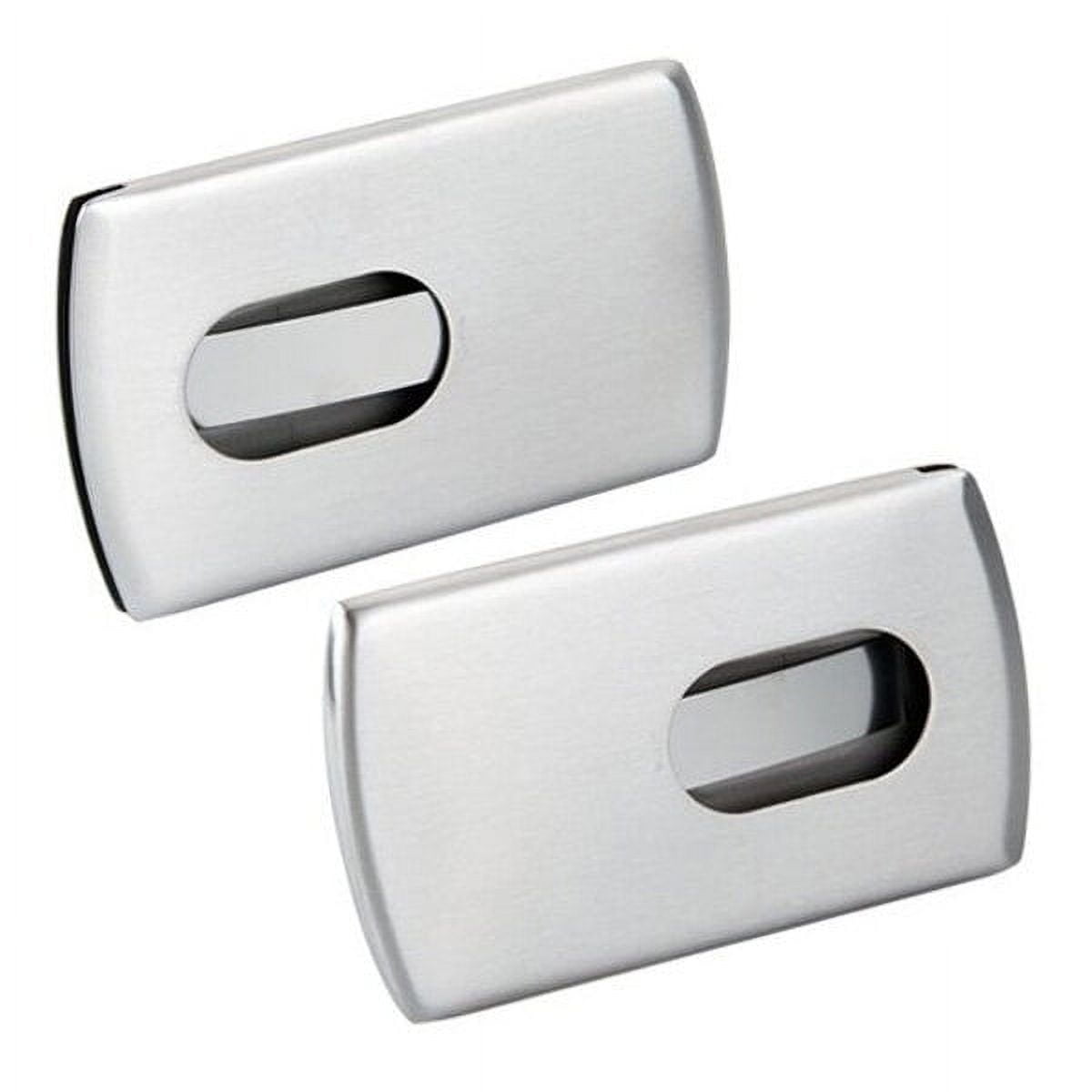 Ortofally 2 Stainless Steel Wallet Credit Holder Portable Slide Out Credit ID Holders for Men ( Silver ) Silver - Image 2