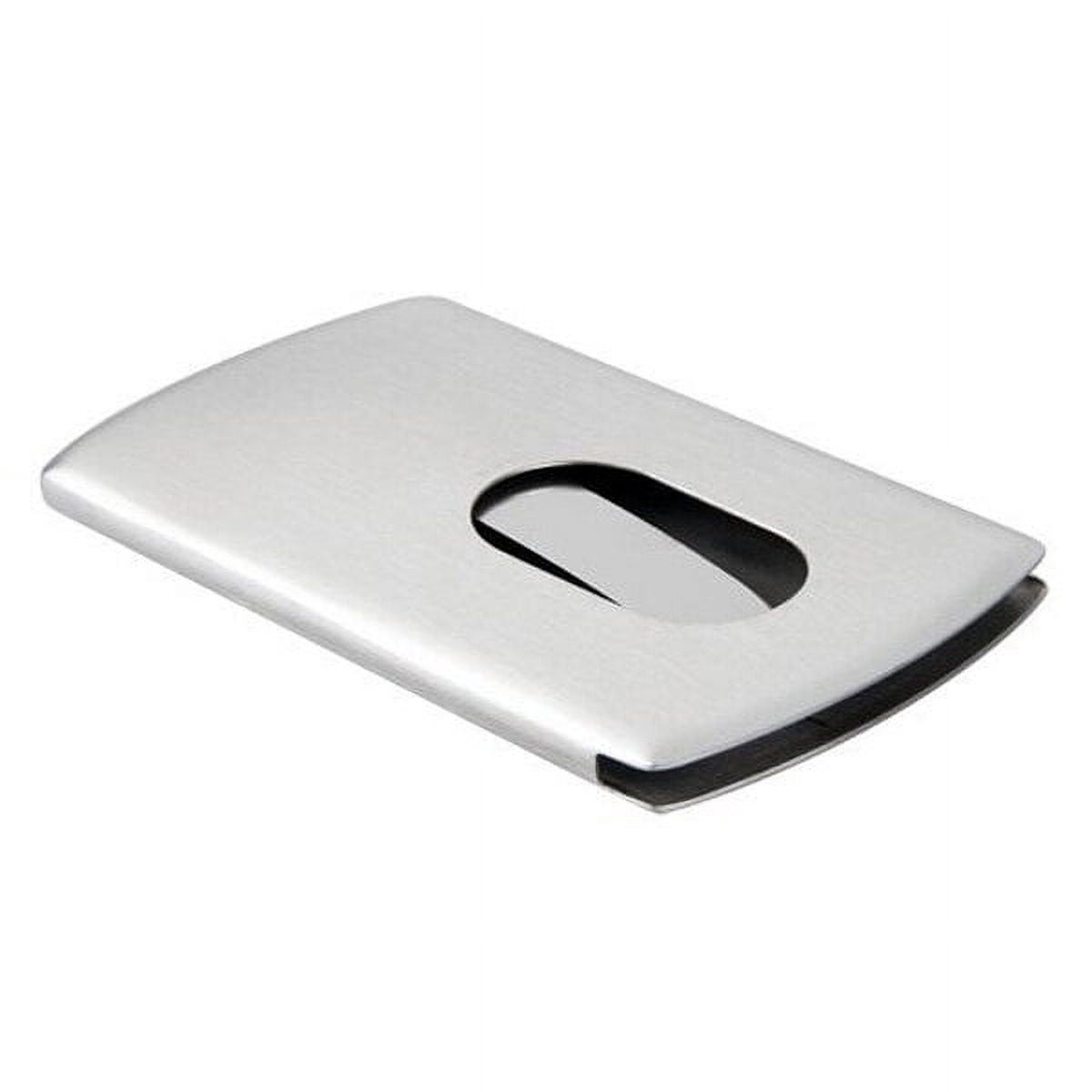 Ortofally 2 Stainless Steel Wallet Credit Holder Portable Slide Out Credit ID Holders for Men ( Silver ) Silver - Image 3