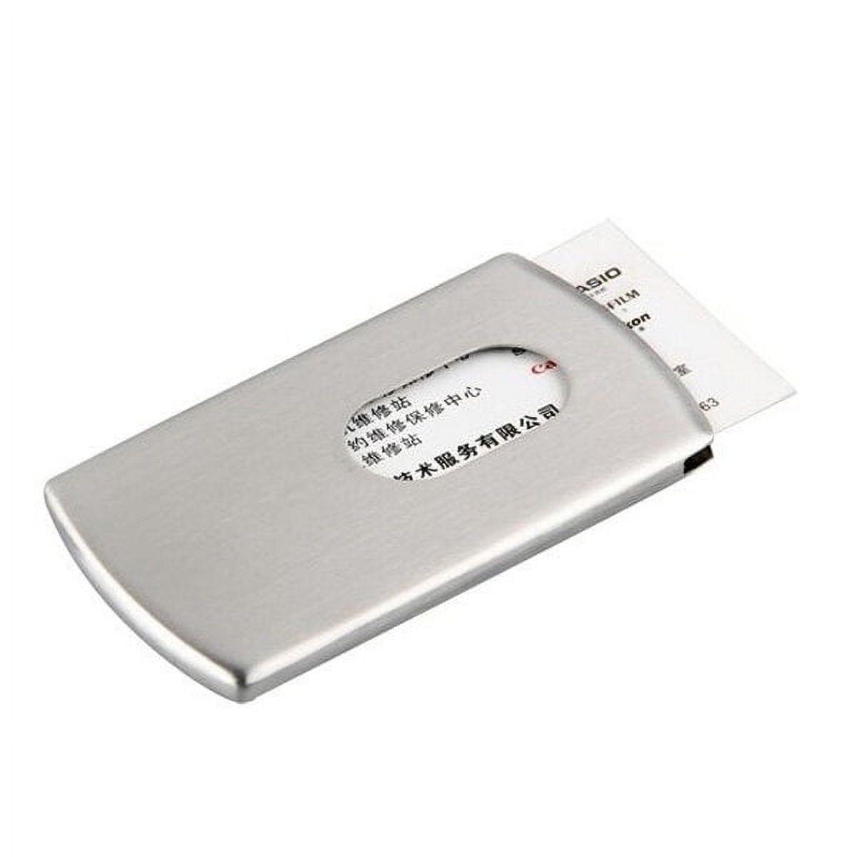 Ortofally 2 Stainless Steel Wallet Credit Holder Portable Slide Out Credit ID Holders for Men ( Silver ) Silver - Image 4