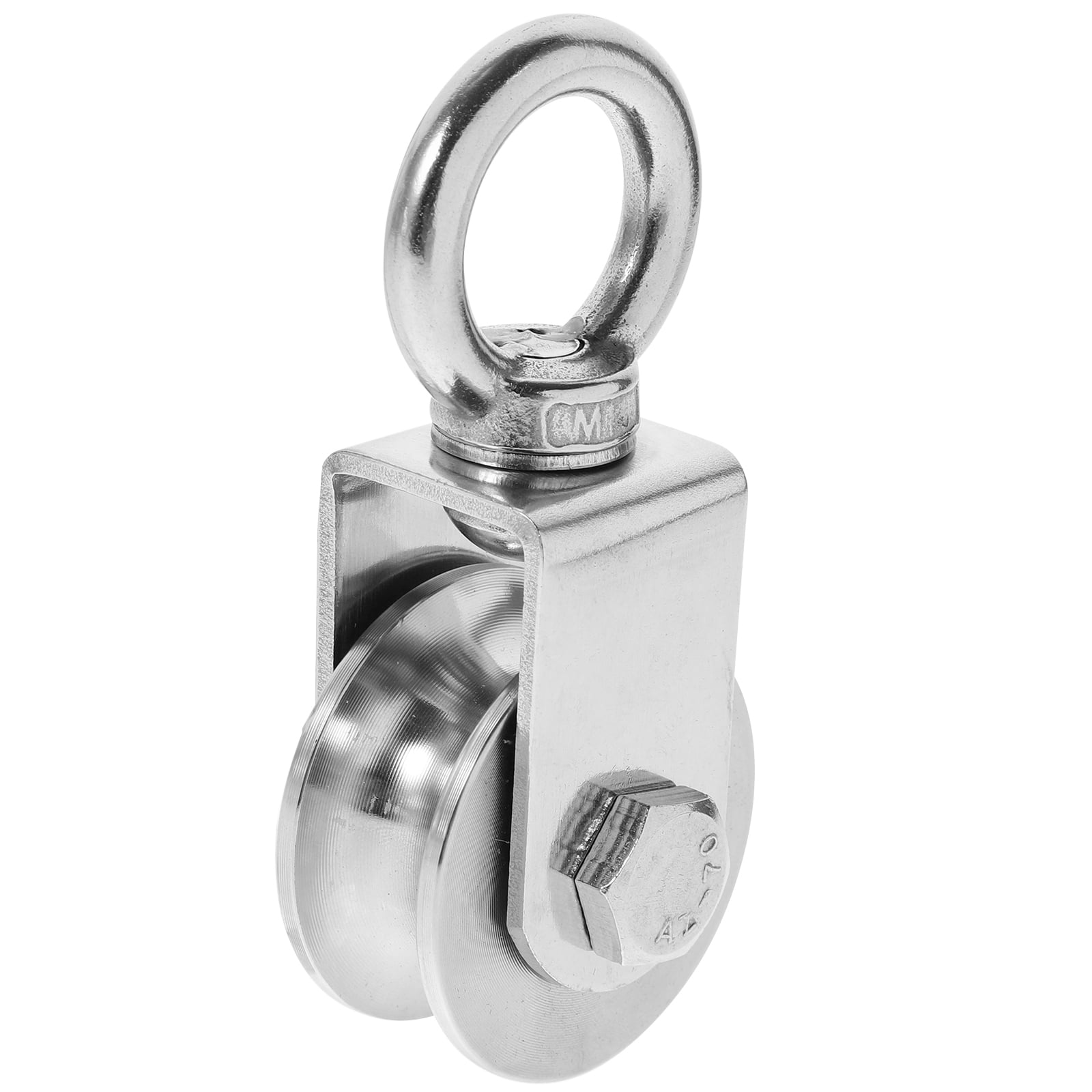 Ortofally Heavy Duty Traction 201 Stainless Steel Swivel Pulley Silent U Type Cable Pulley 10.7X4.8X4.5CM Silver - Image 1
