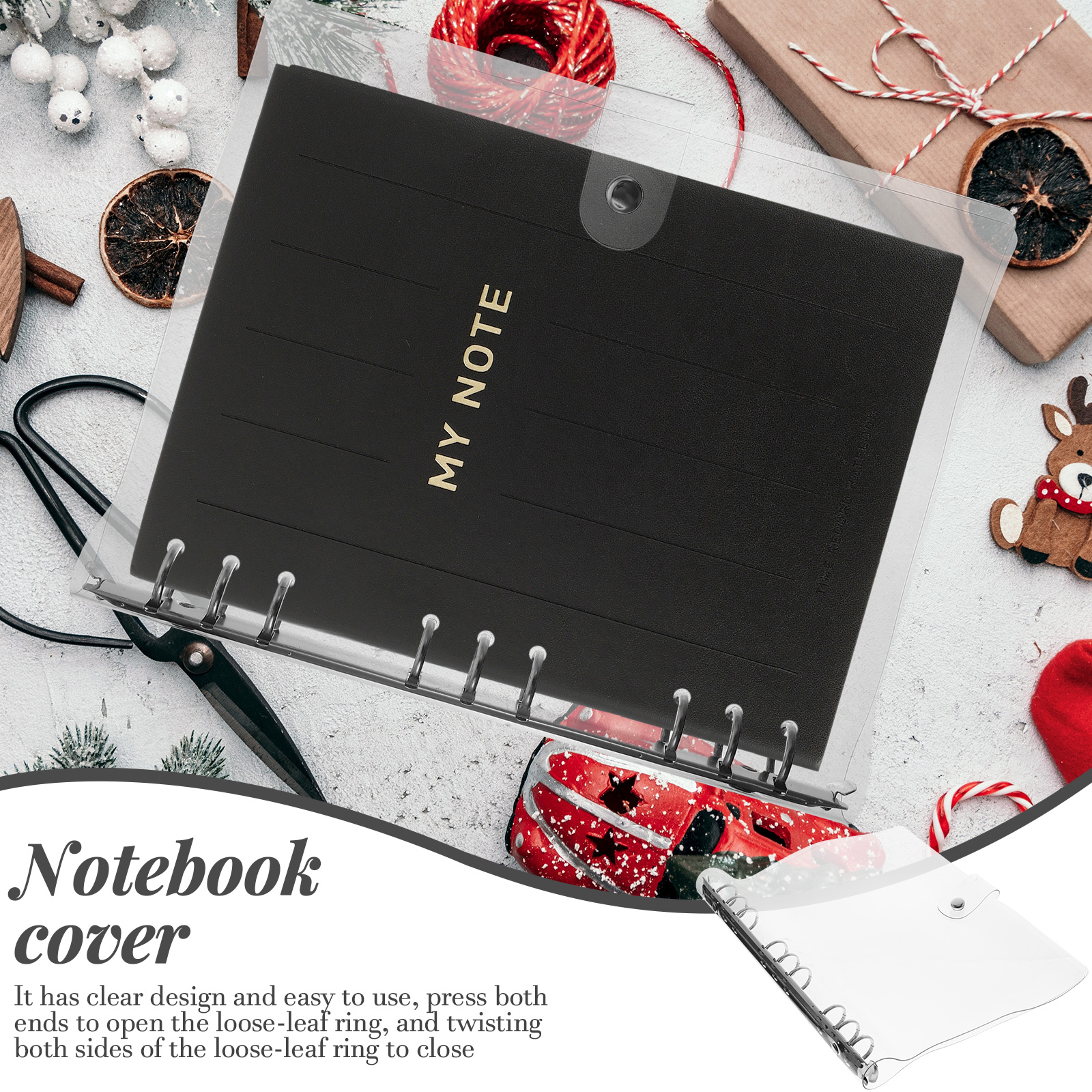 SWETRACE Planner Binder Cover For Notebook Protection 1Set 27X21.5X2.5CM Transparent - Image 7
