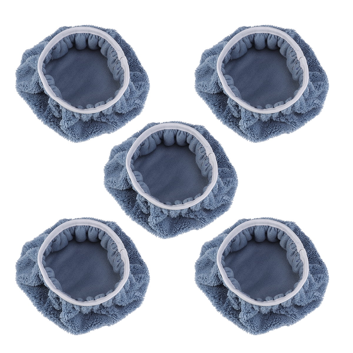 Ortofally 5 PCS Car Polishing Waxing Coral Fleece Bonnets Pads - 9-10 inch (Grey) Grey - Image 1