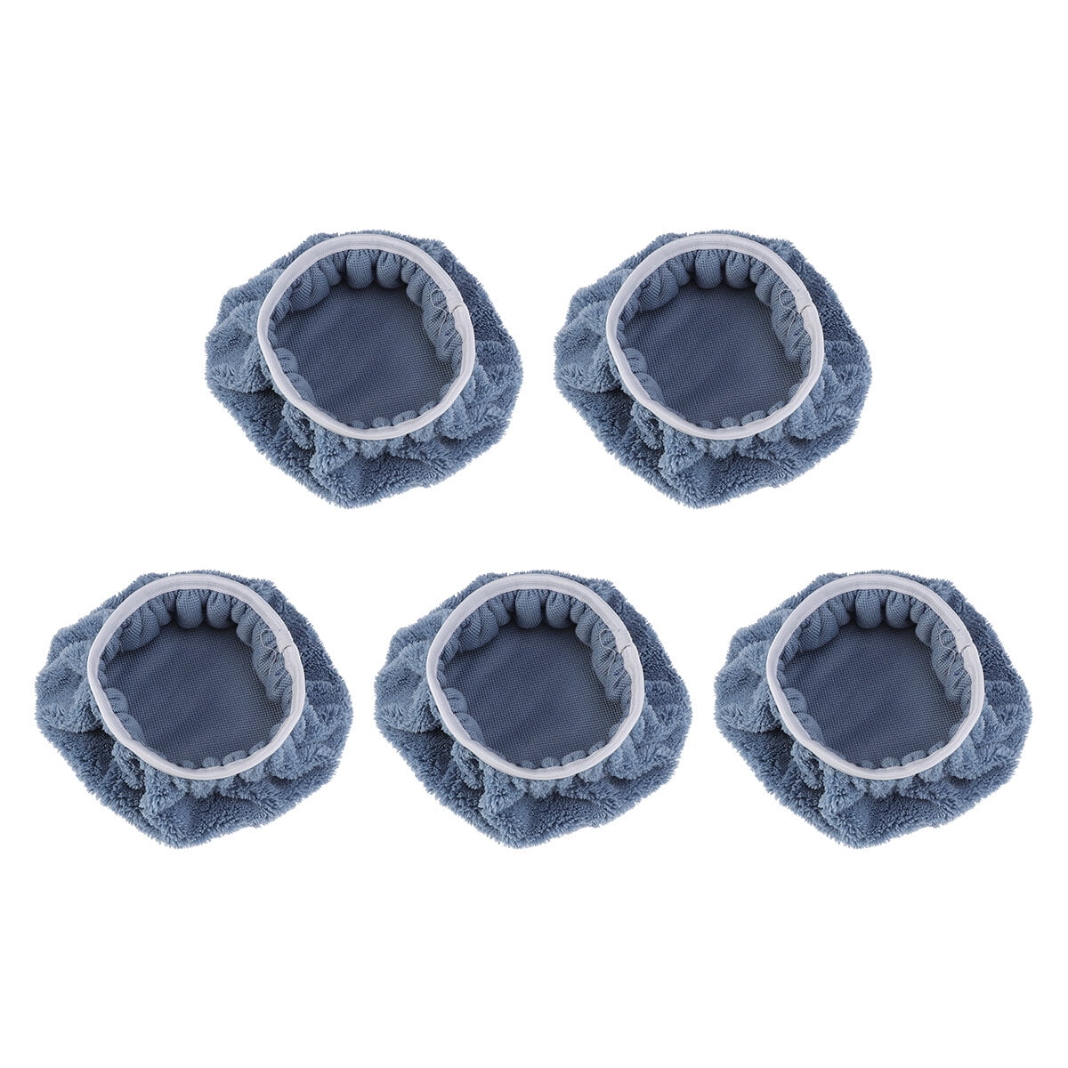 Ortofally 5 PCS Car Polishing Waxing Coral Fleece Bonnets Pads - 9-10 inch (Grey) Grey - Image 2