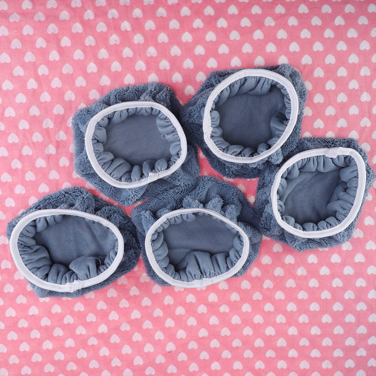 Ortofally 5 PCS Car Polishing Waxing Coral Fleece Bonnets Pads - 9-10 inch (Grey) Grey - Image 7