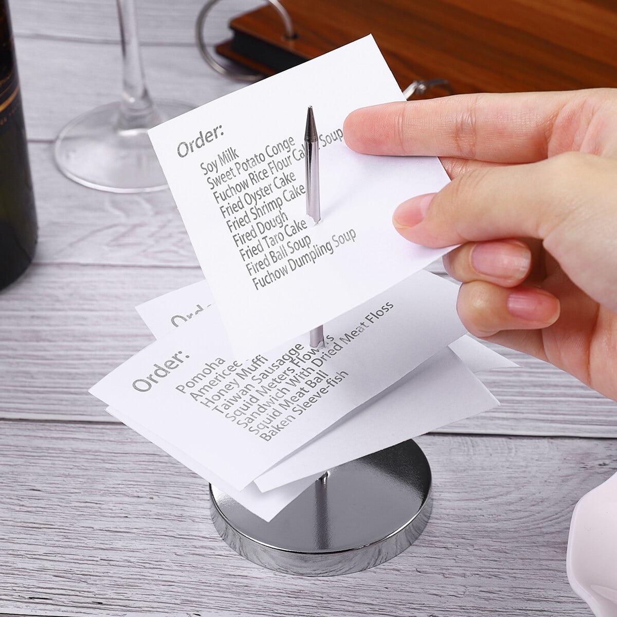 SWETRACE Restaurant Bill Holder Metal 3Pcs 5.5x2.8x0.3Inch Busy Environments Silver - Image 7