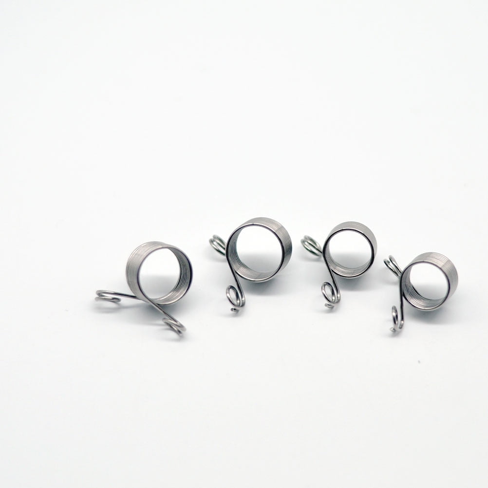 Ortofally 2 Pcs DIY Yarn Strand Guide Metal Yarn Threader Finger Ring Wool Thread Thimble Knitting Sewing Accessories Wool Weaving Tool (Large and Small Style) 1.9X1.1X1.1cm Silver - Image 2