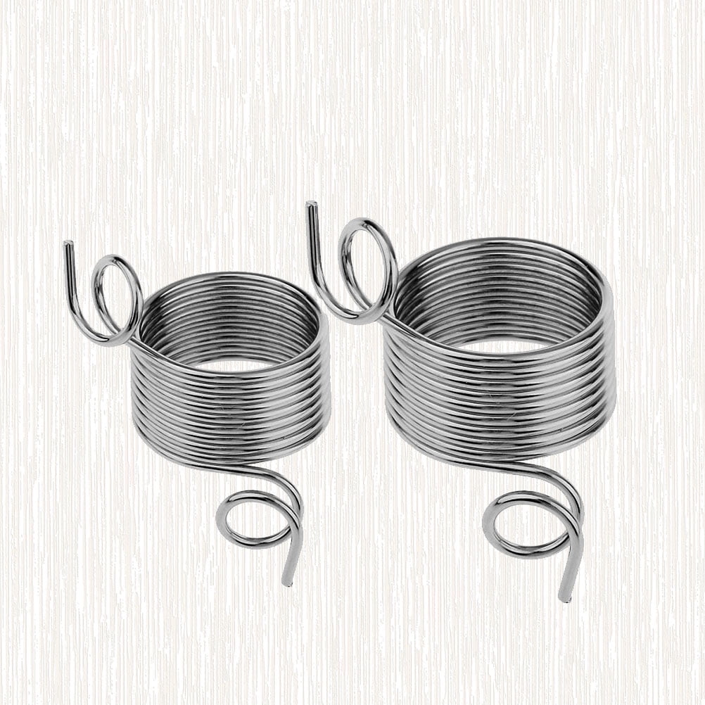 Ortofally 2 Pcs DIY Yarn Strand Guide Metal Yarn Threader Finger Ring Wool Thread Thimble Knitting Sewing Accessories Wool Weaving Tool (Large and Small Style) 1.9X1.1X1.1cm Silver - Image 6