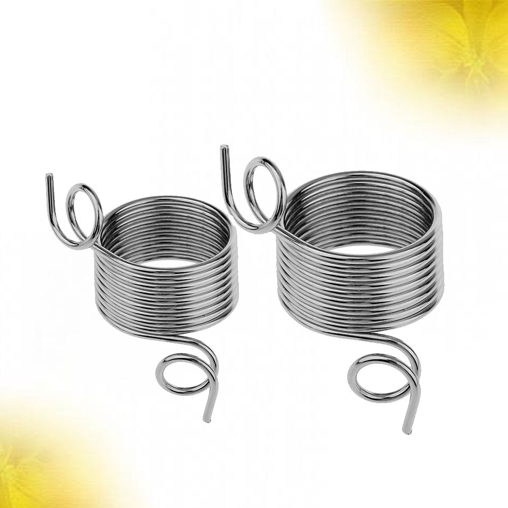 Ortofally 2 Pcs DIY Yarn Strand Guide Metal Yarn Threader Finger Ring Wool Thread Thimble Knitting Sewing Accessories Wool Weaving Tool (Large and Small Style) 1.9X1.1X1.1cm Silver - Image 7