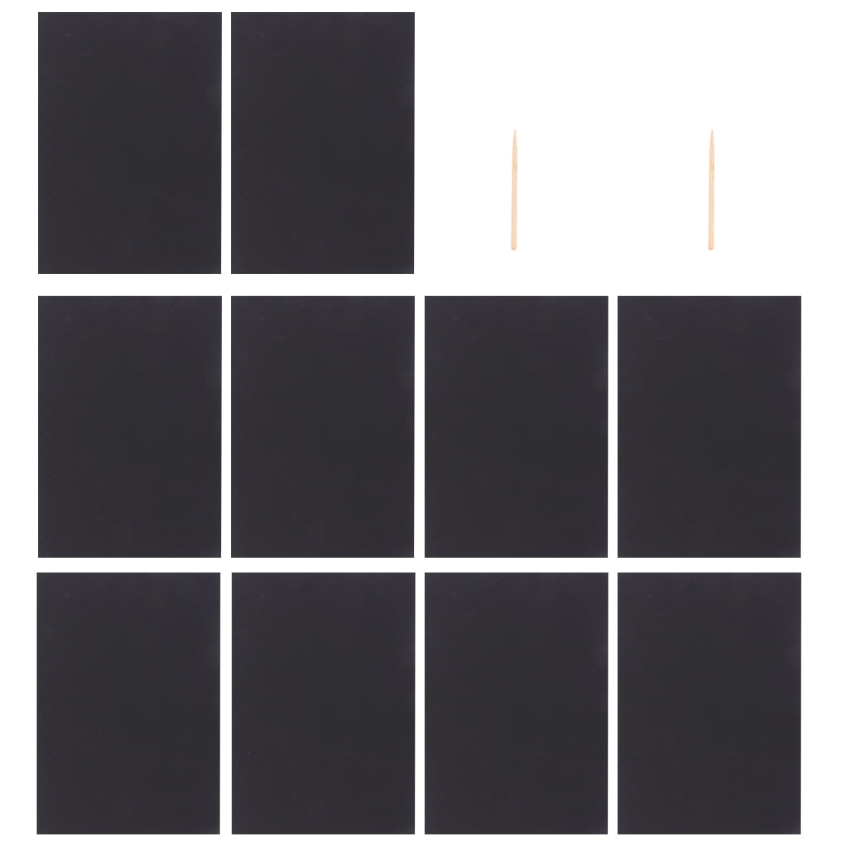 Ortofally 2 Pack of 10pcs Scratch Paper Scratching Drawing Paper Black Scratch Crafts Notes Boards Scratch Supplies 30X21cm Black - Image 1