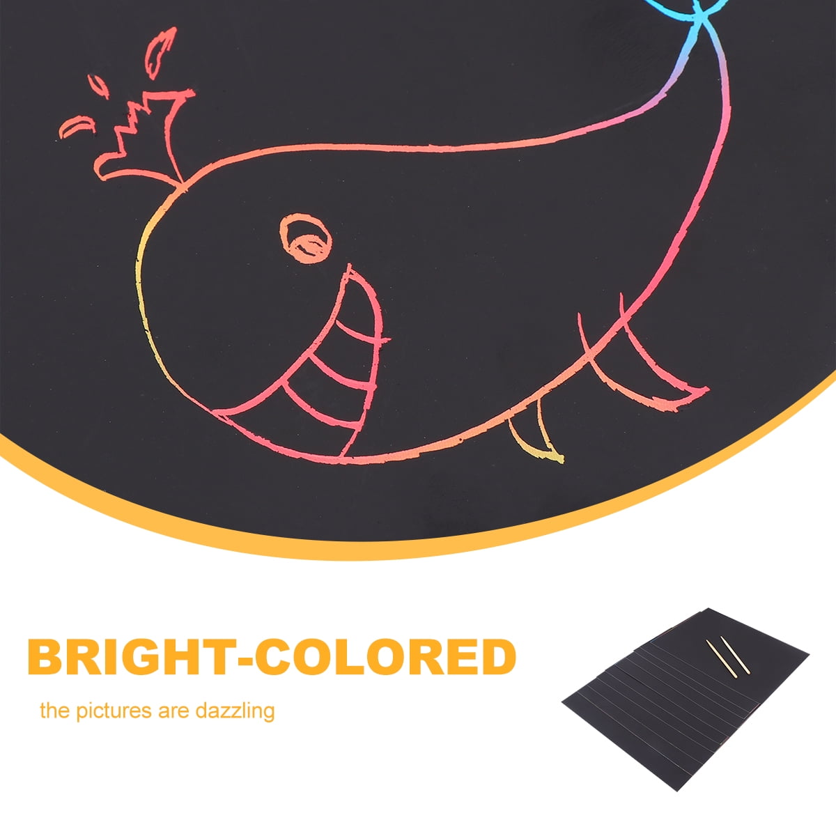 Ortofally 2 Pack of 10pcs Scratch Paper Scratching Drawing Paper Black Scratch Crafts Notes Boards Scratch Supplies 30X21cm Black - Image 3
