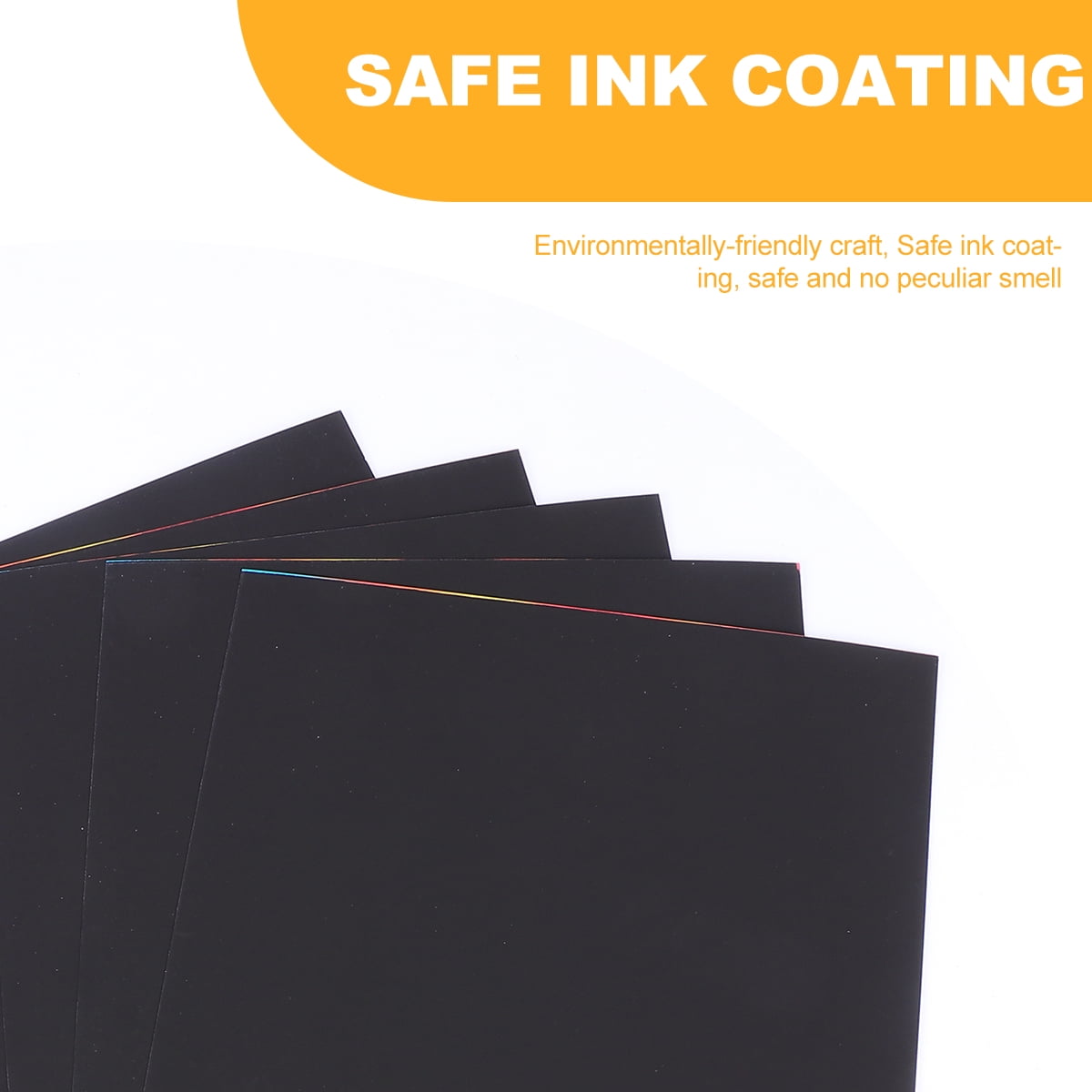 Ortofally 2 Pack of 10pcs Scratch Paper Scratching Drawing Paper Black Scratch Crafts Notes Boards Scratch Supplies 30X21cm Black - Image 7