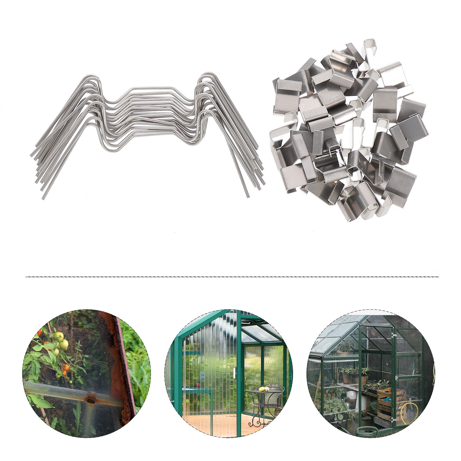 Ortofally 100pcs Greenhouse Glazing Z Overlap Clip Glazing Z Overlap Clip Glass Pane Clip 7.50X3.50X0.20CM Silver - Image 7