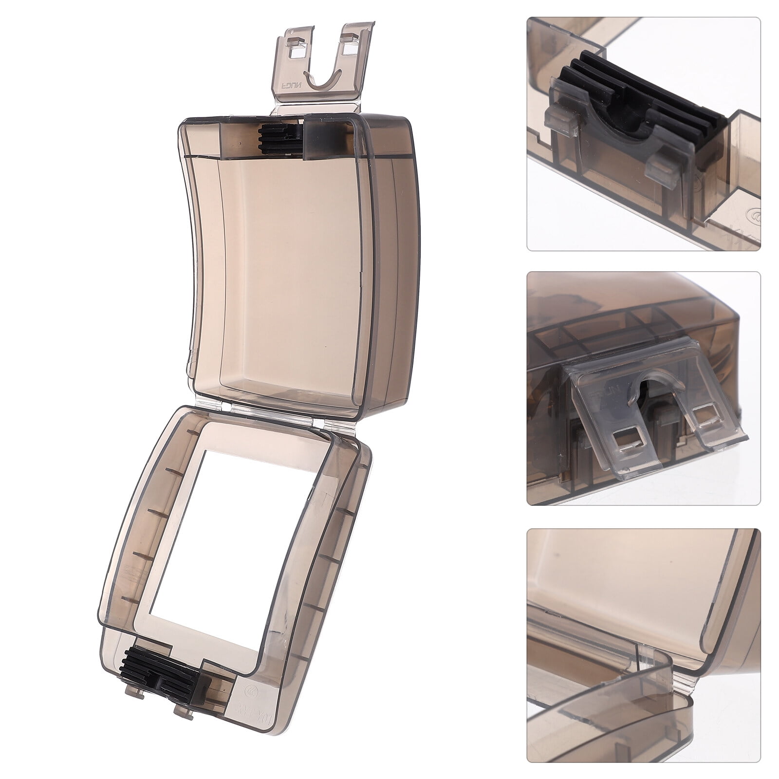 Ortofally 2 Sets Protection Box Wall Plate Cover Waterproof for Kitchen Bathroom Outdoor Wall Socket Pulg Covers Lids 12.7X10.7X5.2CM Black - Image 2