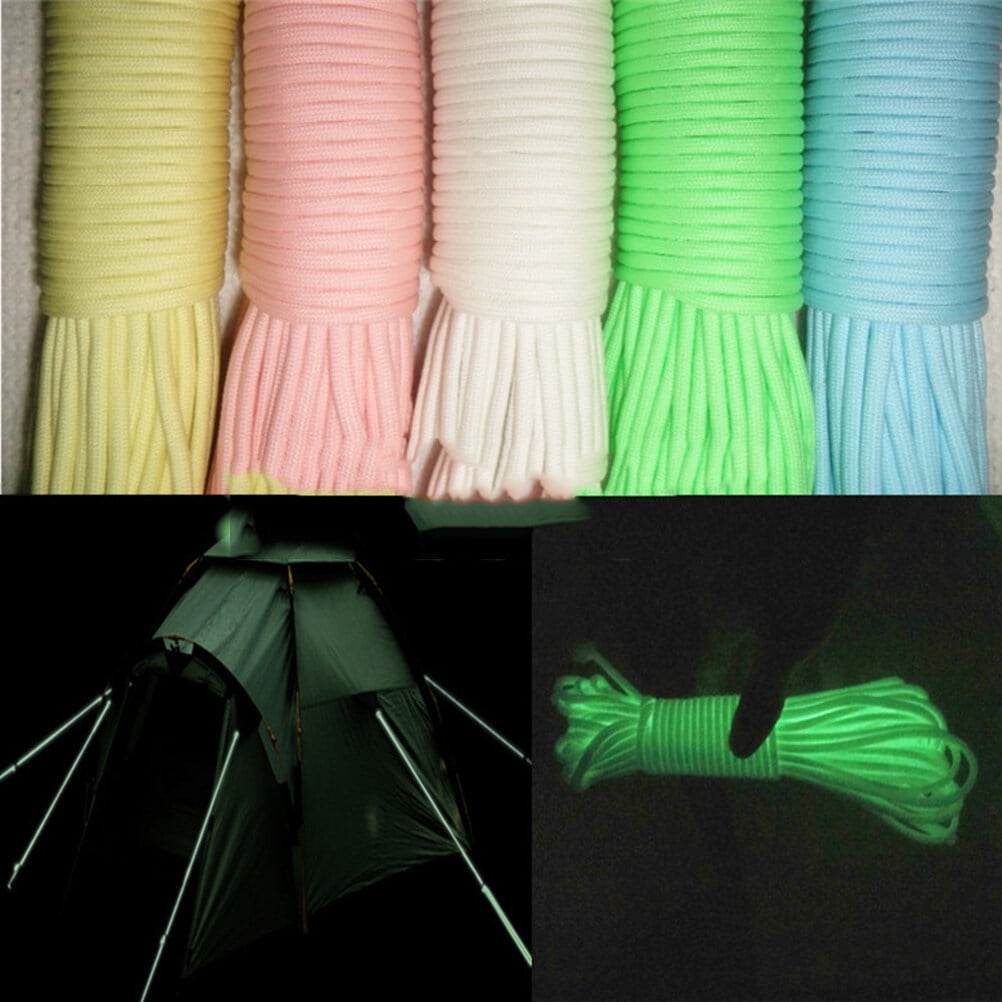 Worgeous 5pcs Outdoor 1 Meter Night Nine-core Umbrella Ropes Parachute Cord Glowing in the Dark - Image 1