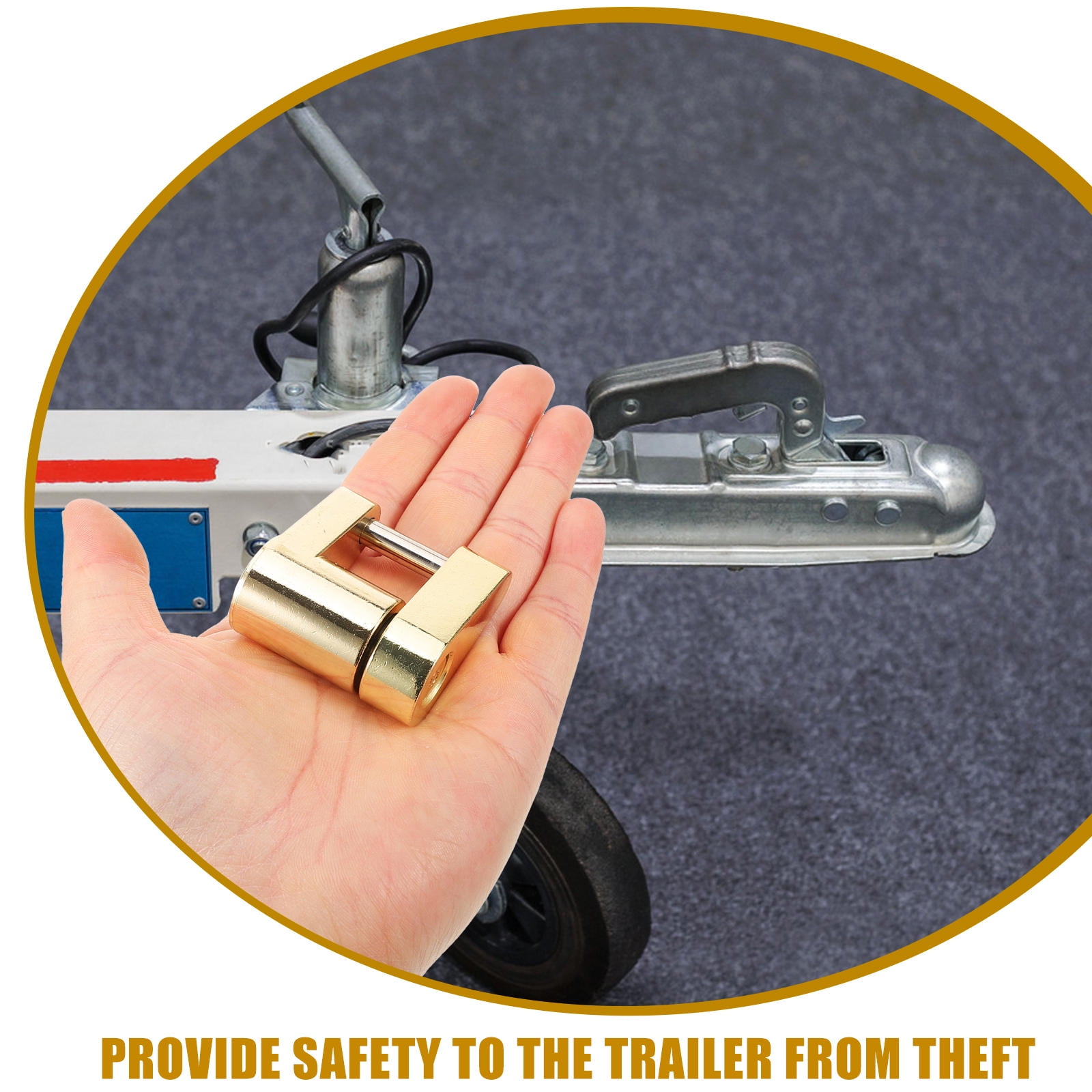SWETRACE High Security Padlock Zinc Alloy Golden 1Pack For Hitch Security - Image 5