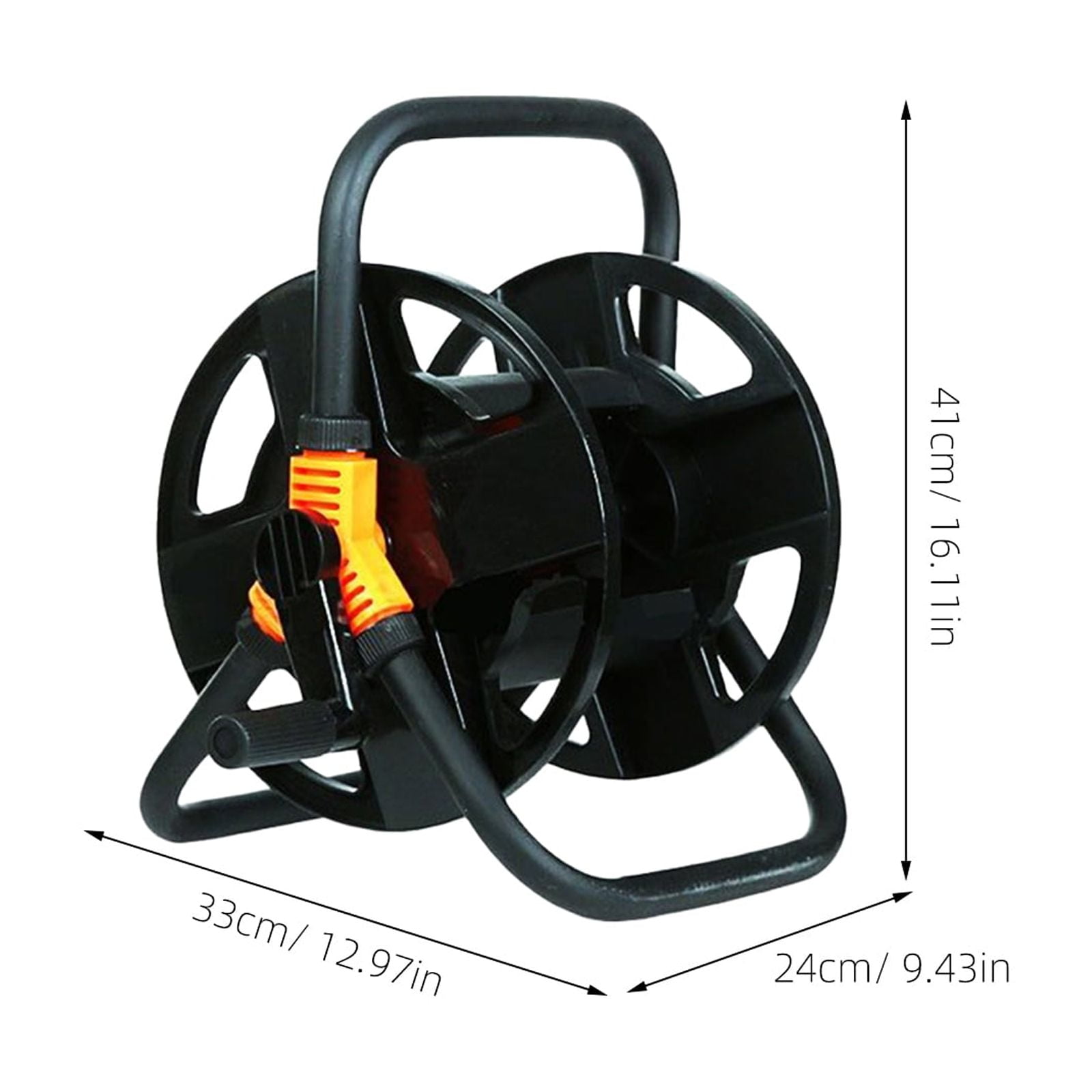 SWETRACE Garden Water Hose Reel Hose Reel Black Stainless Steel 1Pcs - Image 3