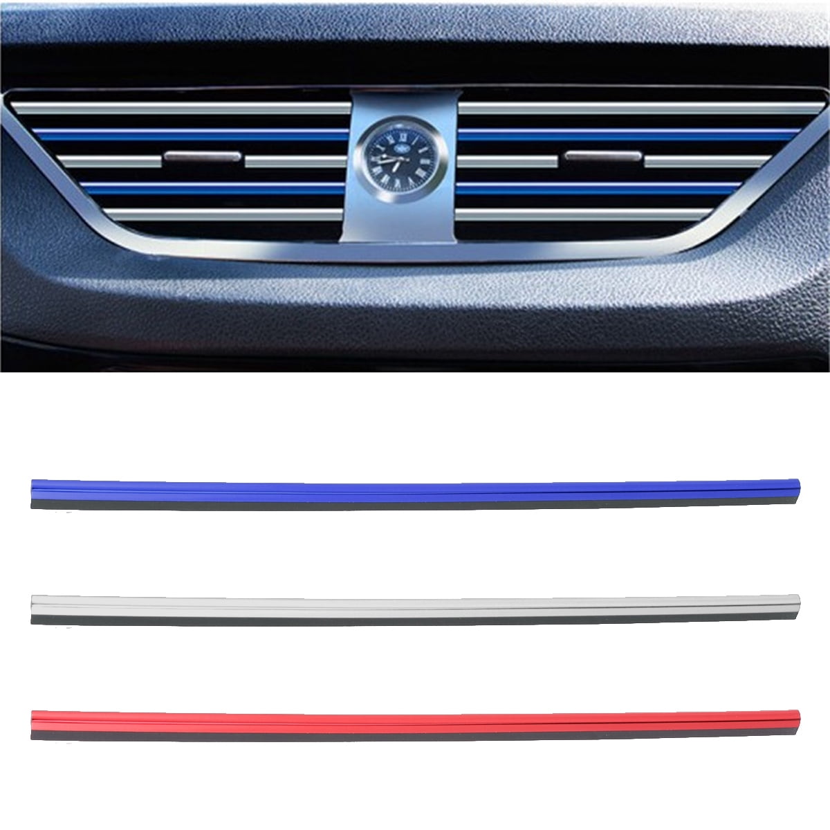 Worgeous 10 Pcs Auto Accessories Interior Car Vent Decoration Strip Blue - Image 5