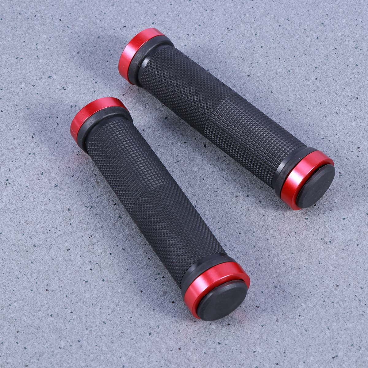 Worgeous Mountain Bike Double Lock Aluminum Alloy Handlebar Grips Antiskid Set Red - Image 1