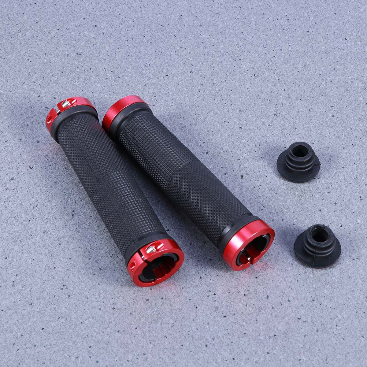 Worgeous Mountain Bike Double Lock Aluminum Alloy Handlebar Grips Antiskid Set Red - Image 2