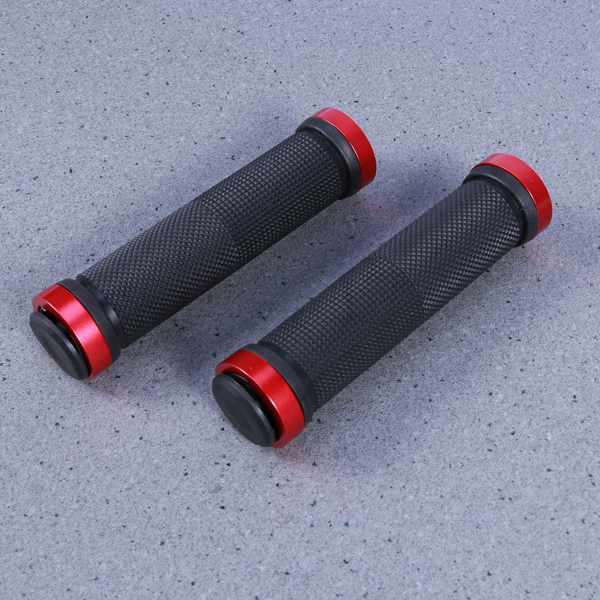 Worgeous Mountain Bike Double Lock Aluminum Alloy Handlebar Grips Antiskid Set Red - Image 3