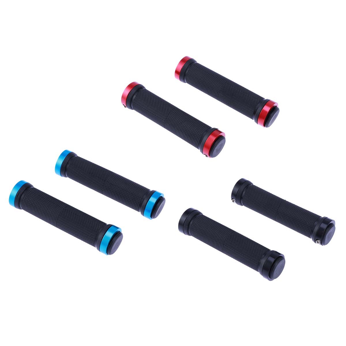 Worgeous Mountain Bike Double Lock Aluminum Alloy Handlebar Grips Antiskid Set Red - Image 8