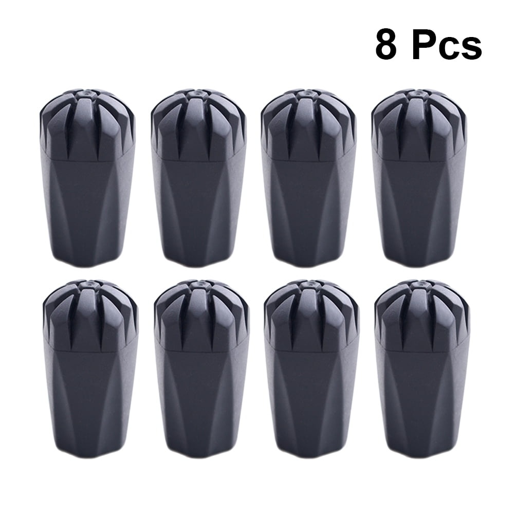 Worgeous Durable Trekking Cane Tips with Metal Gasket for Hiking Poles 8 Pieces Black - Image 3