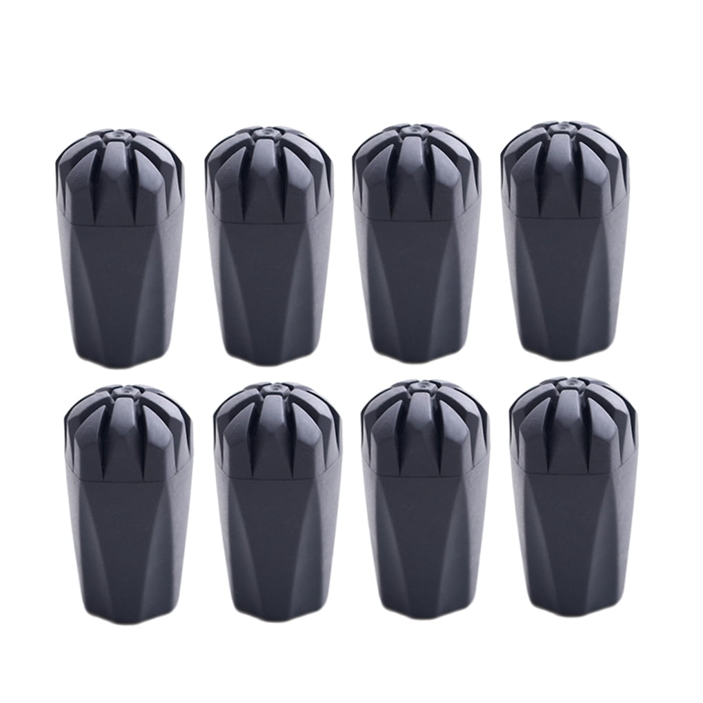 Worgeous Durable Trekking Cane Tips with Metal Gasket for Hiking Poles 8 Pieces Black - Image 4