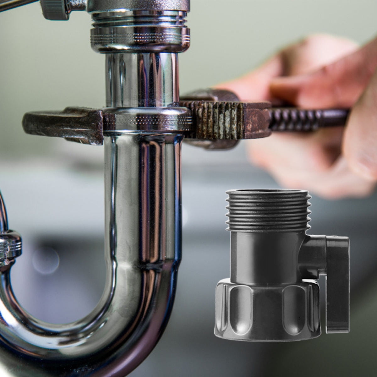 Worgeous Garden Hose Shut Off Valve 3/4 Inch ABS Black for Durable Use and Easy Installation - Image 3
