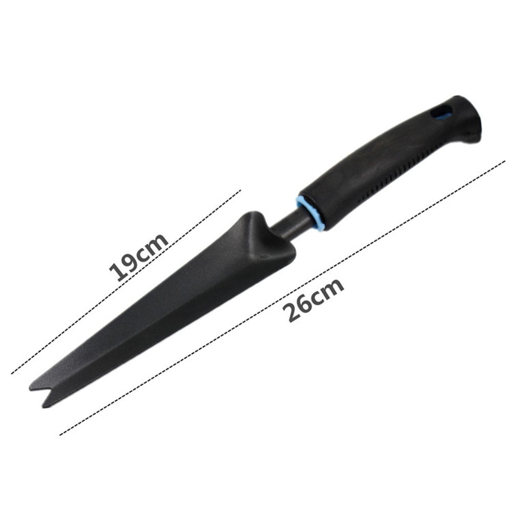 Worgeous Handy Weeder Puller with Stainless Steel Forked Tip for Gardening Ergonomic Wood Handle with Hole Black 2 Pronged - Image 2