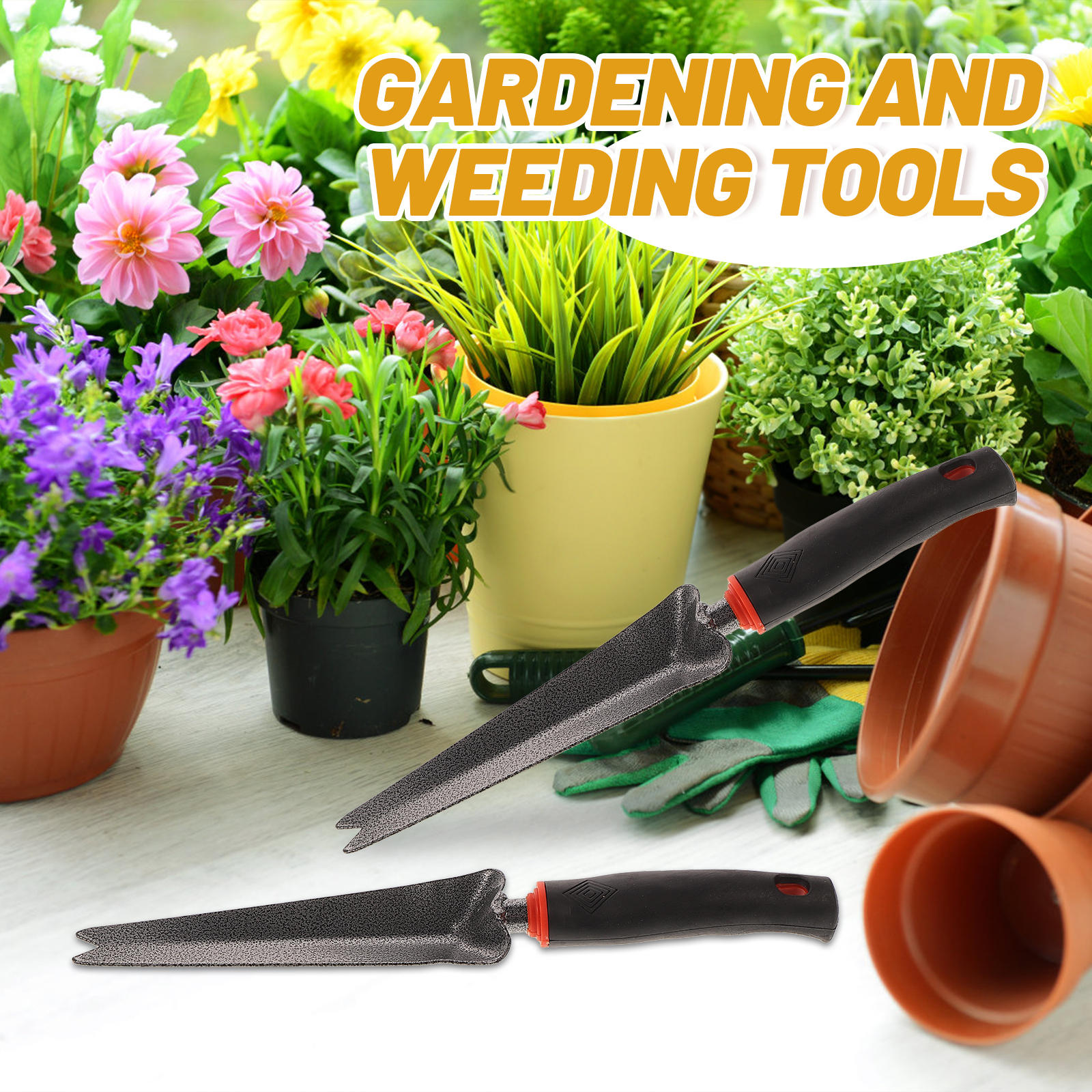 Worgeous Handy Weeder Puller with Stainless Steel Forked Tip for Gardening Ergonomic Wood Handle with Hole Black 2 Pronged - Image 6