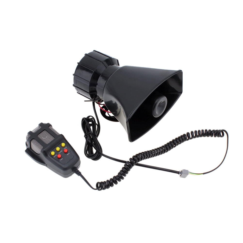 Ortofally 100W 12V 5 Sound Square Opening Electric Horn Loud Speaker Warning Alarm for Car Moped Motorcycle (Black) Black - Image 1
