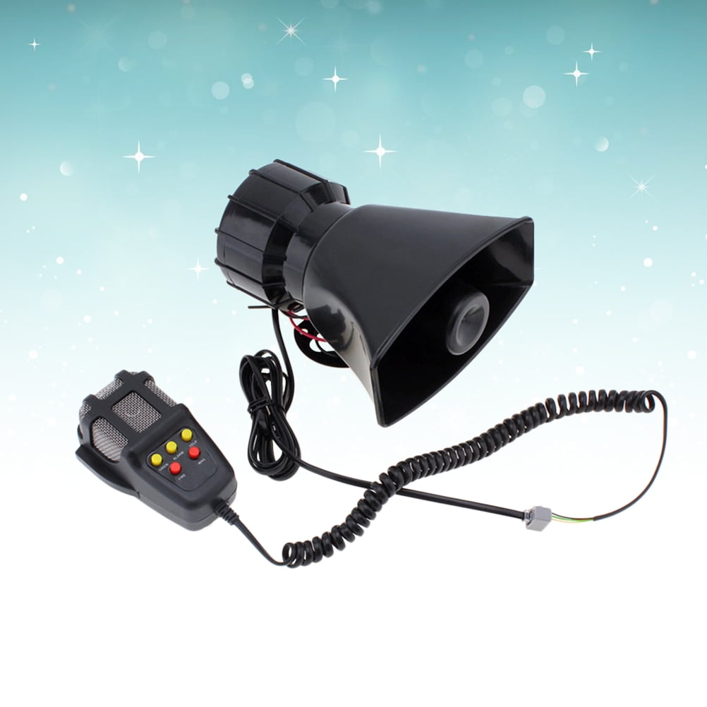 Ortofally 100W 12V 5 Sound Square Opening Electric Horn Loud Speaker Warning Alarm for Car Moped Motorcycle (Black) Black - Image 2
