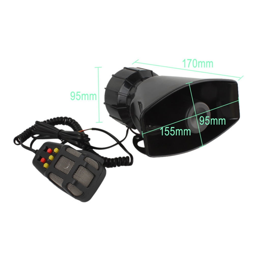 Ortofally 100W 12V 5 Sound Square Opening Electric Horn Loud Speaker Warning Alarm for Car Moped Motorcycle (Black) Black - Image 6