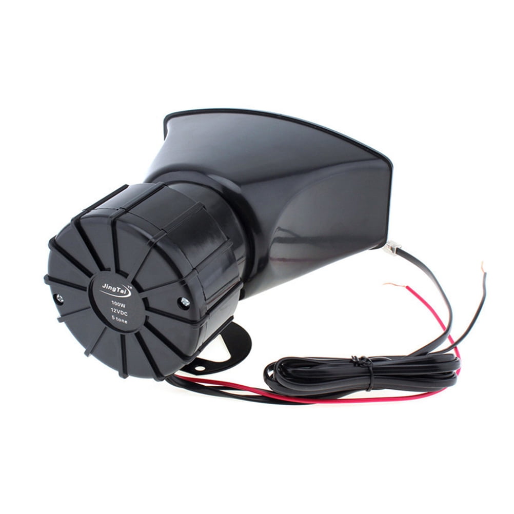 Ortofally 100W 12V 5 Sound Square Opening Electric Horn Loud Speaker Warning Alarm for Car Moped Motorcycle (Black) Black - Image 7