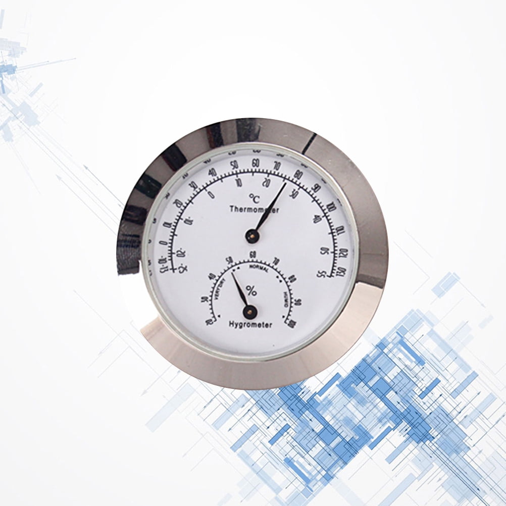 Worgeous Musical Instrument Hygrometer Round Violin Humidity Temperature Gauge Silver - Image 3
