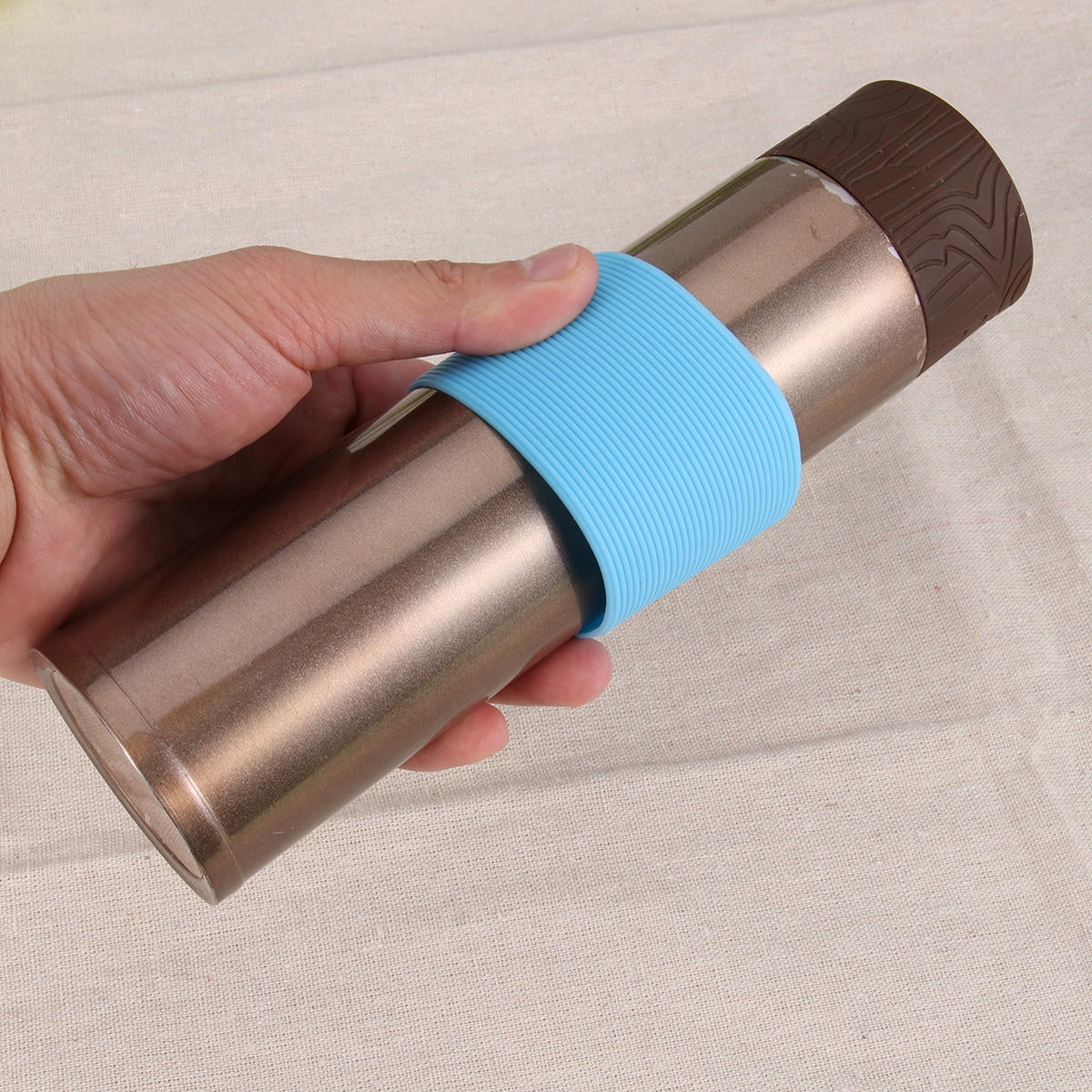 Worgeous 4pcs Silicone Heat resistant Cup Sleeves Non slip Protective Water Glass Covers for Bottles and Mugs (Green Light Blue Pink Yellow) - Image 7