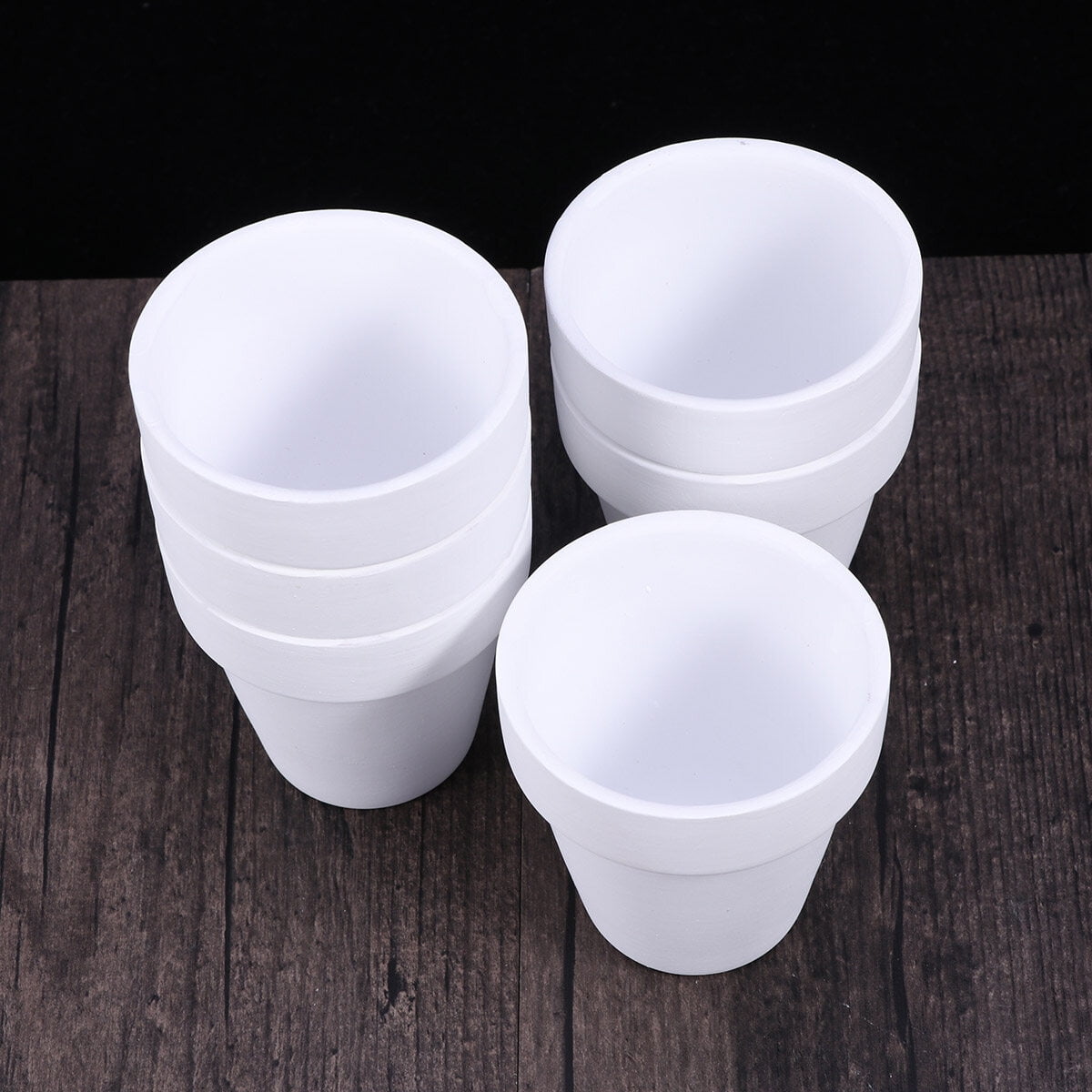 Worgeous 5Pcs 10x10CM Small White Terracotta Pot Clay Ceramic Pottery Planter Cactus Flower Pots Succulent Nursery Pots with Hole - Image 1