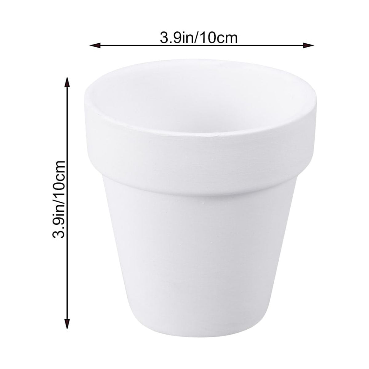 Worgeous 5Pcs 10x10CM Small White Terracotta Pot Clay Ceramic Pottery Planter Cactus Flower Pots Succulent Nursery Pots with Hole - Image 2