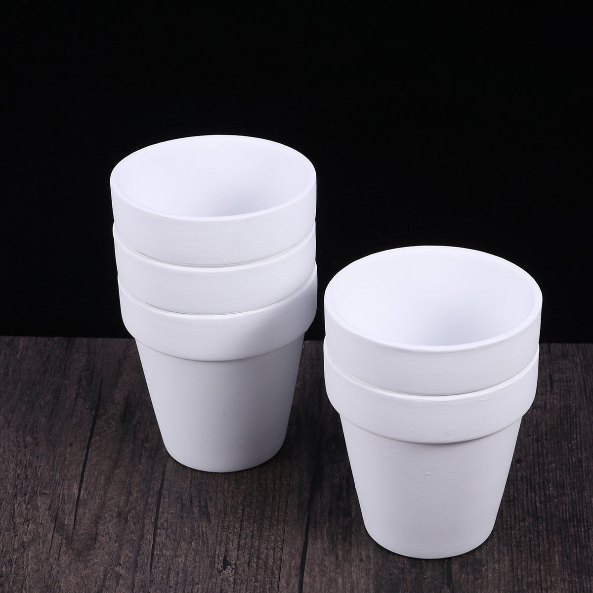 Worgeous 5Pcs 10x10CM Small White Terracotta Pot Clay Ceramic Pottery Planter Cactus Flower Pots Succulent Nursery Pots with Hole - Image 4