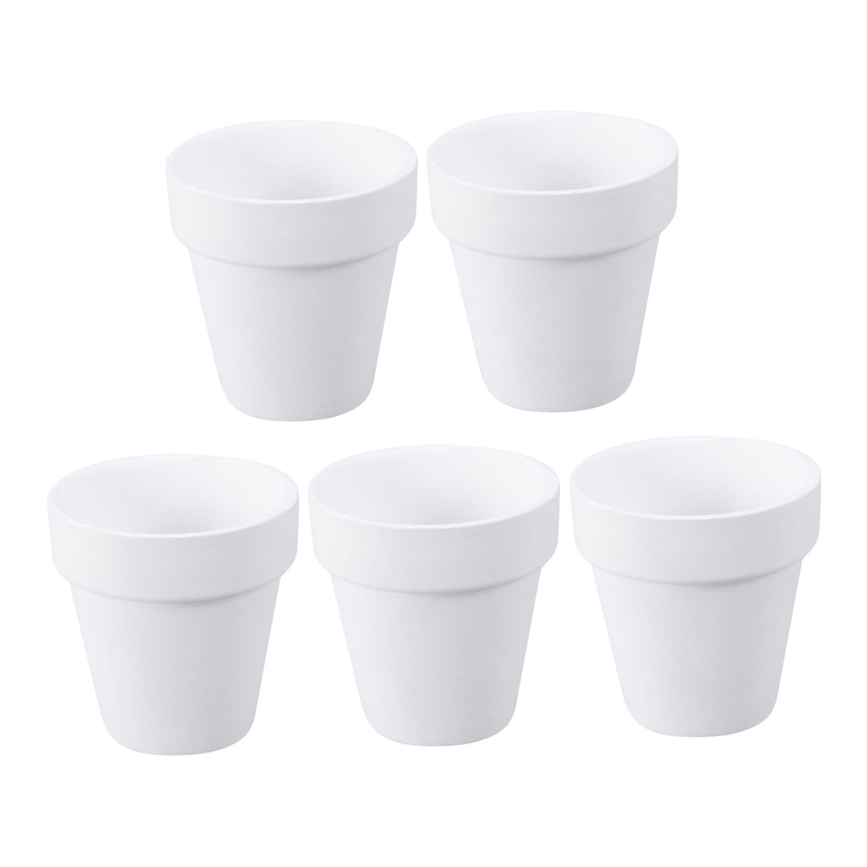 Worgeous 5Pcs 10x10CM Small White Terracotta Pot Clay Ceramic Pottery Planter Cactus Flower Pots Succulent Nursery Pots with Hole - Image 5