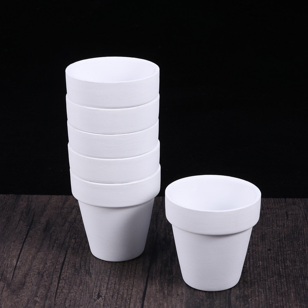 Worgeous 5Pcs 10x10CM Small White Terracotta Pot Clay Ceramic Pottery Planter Cactus Flower Pots Succulent Nursery Pots with Hole - Image 7