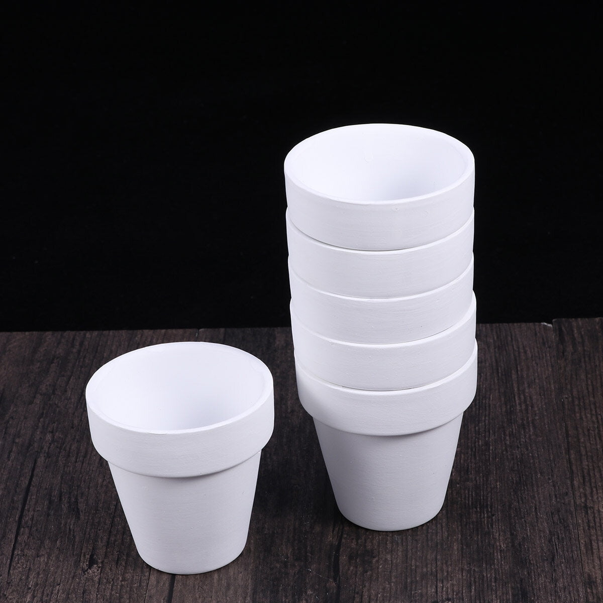 Worgeous 5Pcs 10x10CM Small White Terracotta Pot Clay Ceramic Pottery Planter Cactus Flower Pots Succulent Nursery Pots with Hole - Image 8