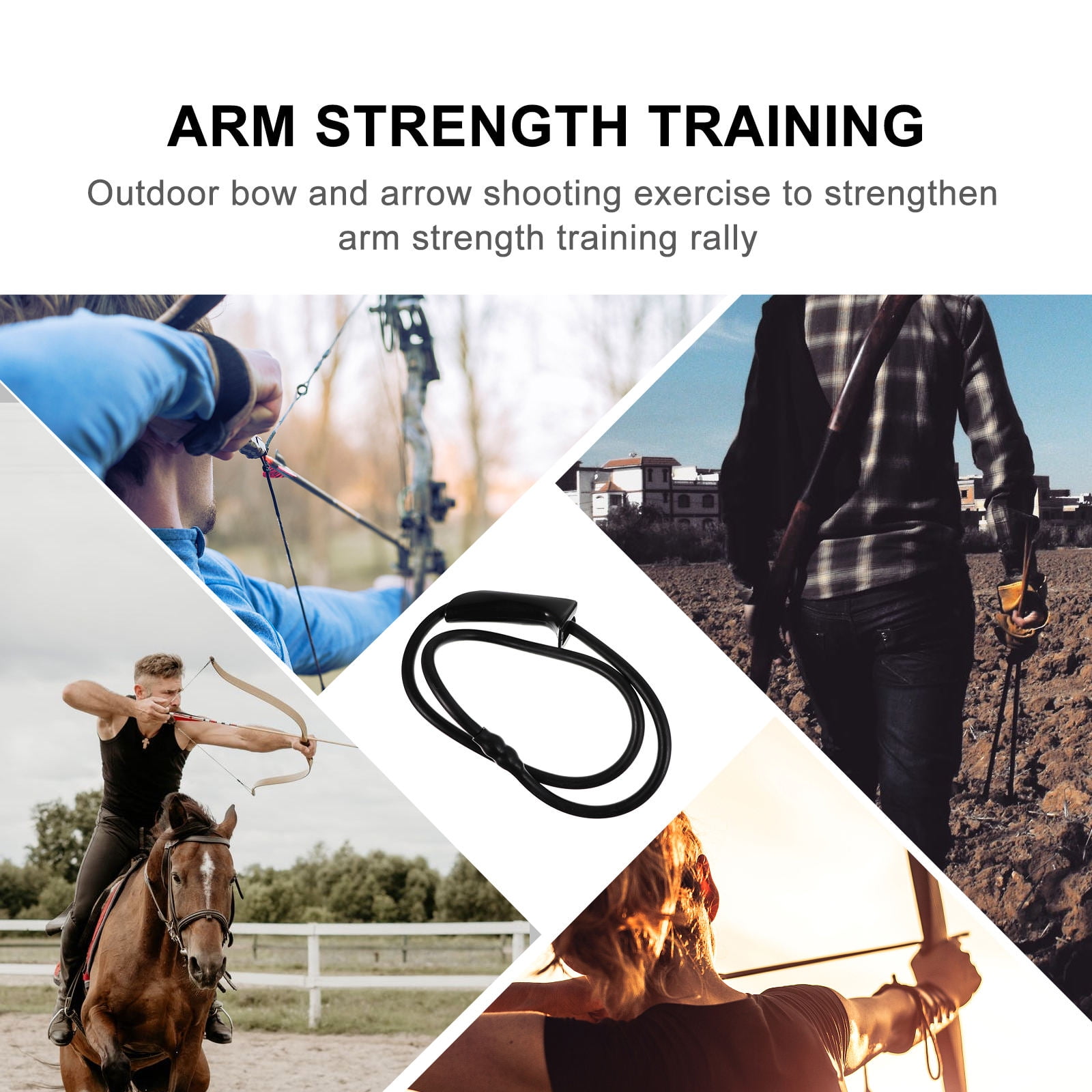 SWETRACE Resistance Bow Trainer Archery Band Rubber Black 1 Bow Training Equipment - Image 7