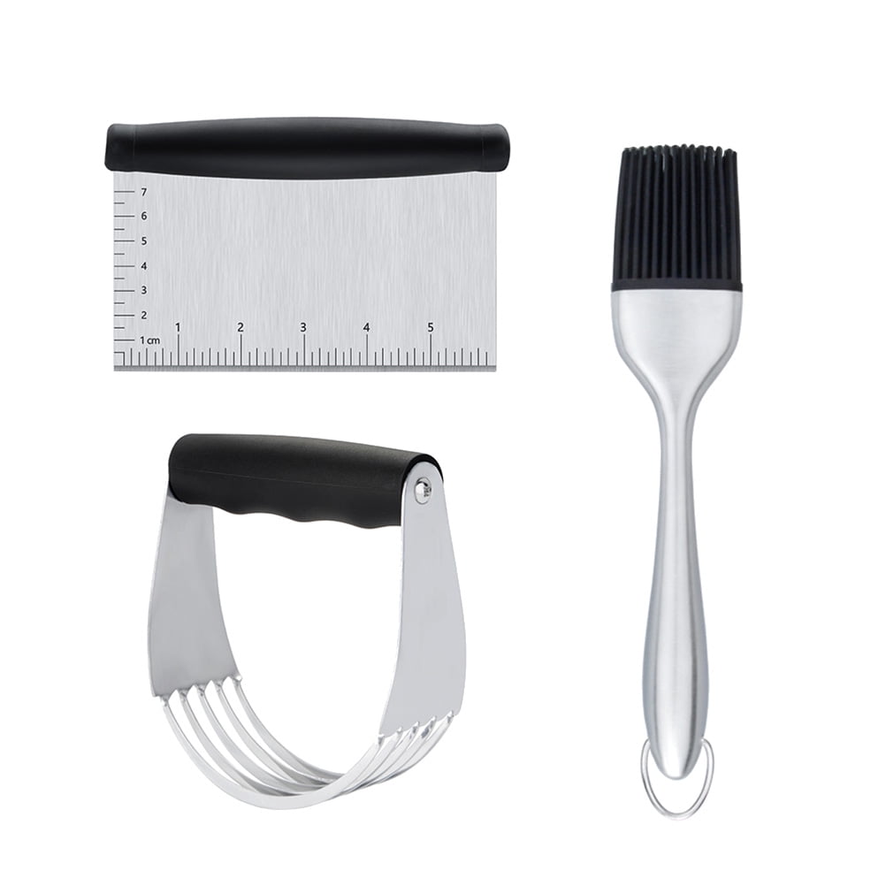 Worgeous 3PCS Stainless Steel Pastry Cutter Dough BBQ Brush Set for Kitchen Home Restaurant - Image 6