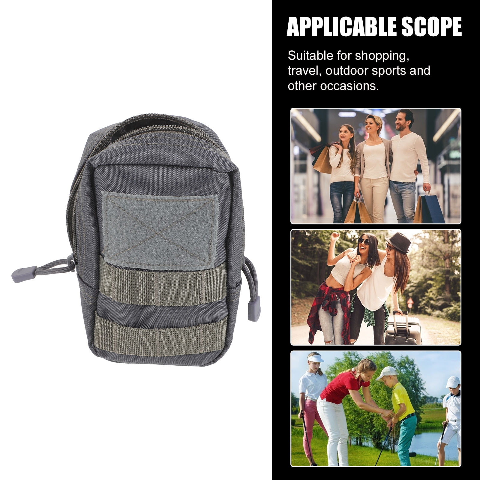 Worgeous Mobile Phone Pocket Foldable Small Pouch Bag Grey - Image 7