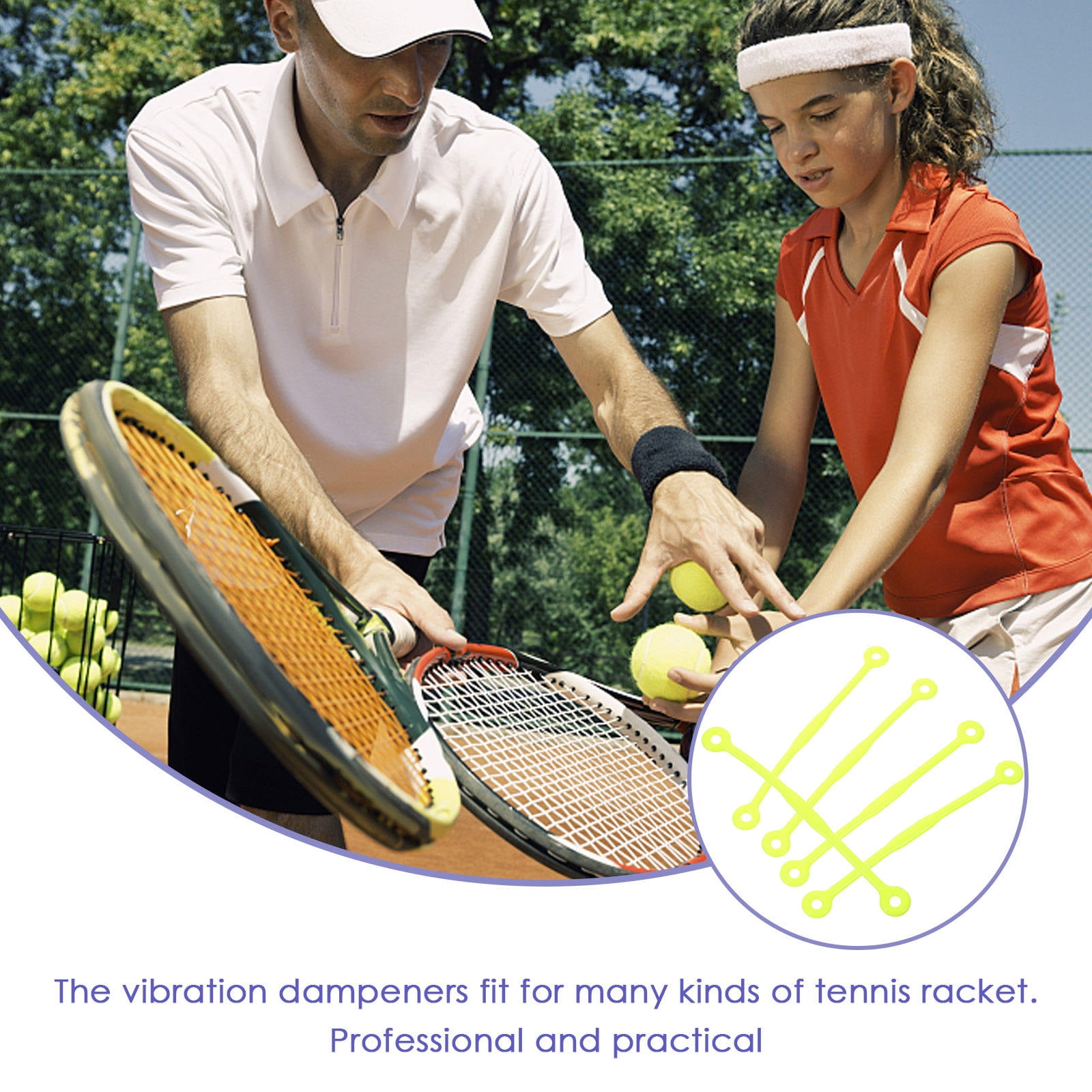 SWETRACE Tennis Dampeners for Racquet Green 5Pcs 12x0.39in - Image 2