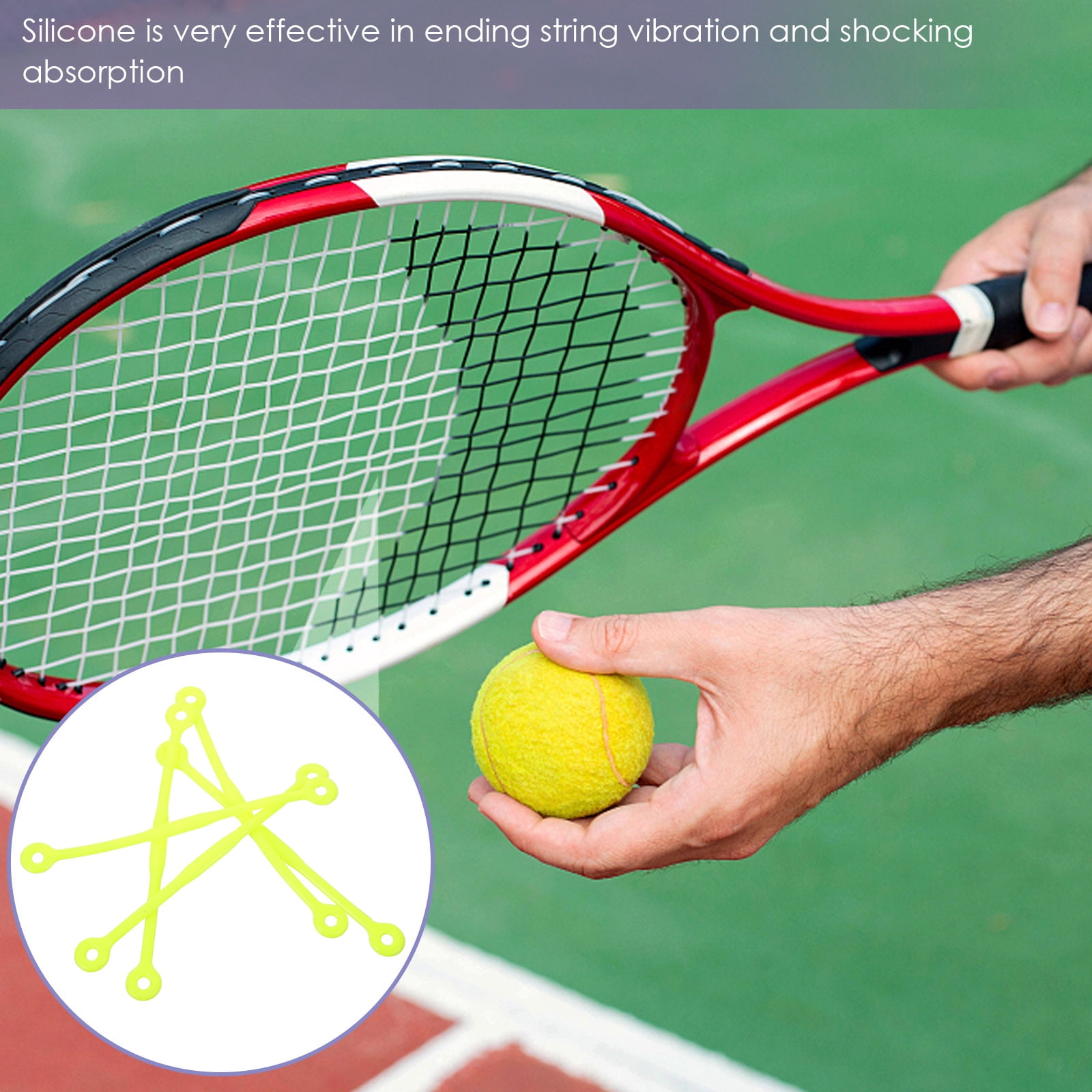 SWETRACE Tennis Dampeners for Racquet Green 5Pcs 12x0.39in - Image 7