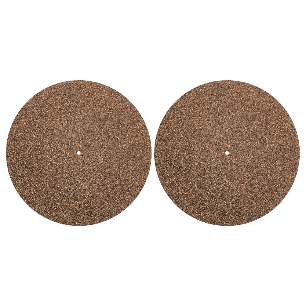 Ortofally 2Pcs Turntable Mat Cork Turntable Mat Cork Non-Slip Anti-Static Cork Mats Music Supply 29.70X29.70X0.10CM Brown - Image 1