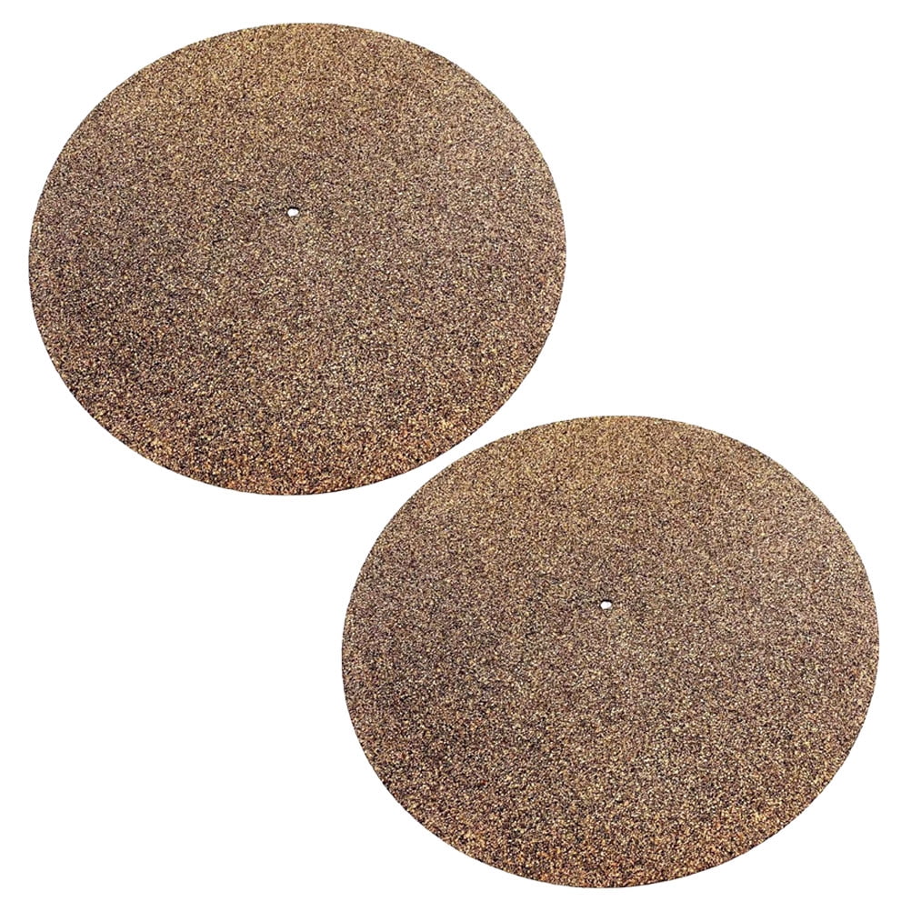 Ortofally 2Pcs Turntable Mat Cork Turntable Mat Cork Non-Slip Anti-Static Cork Mats Music Supply 29.70X29.70X0.10CM Brown - Image 4