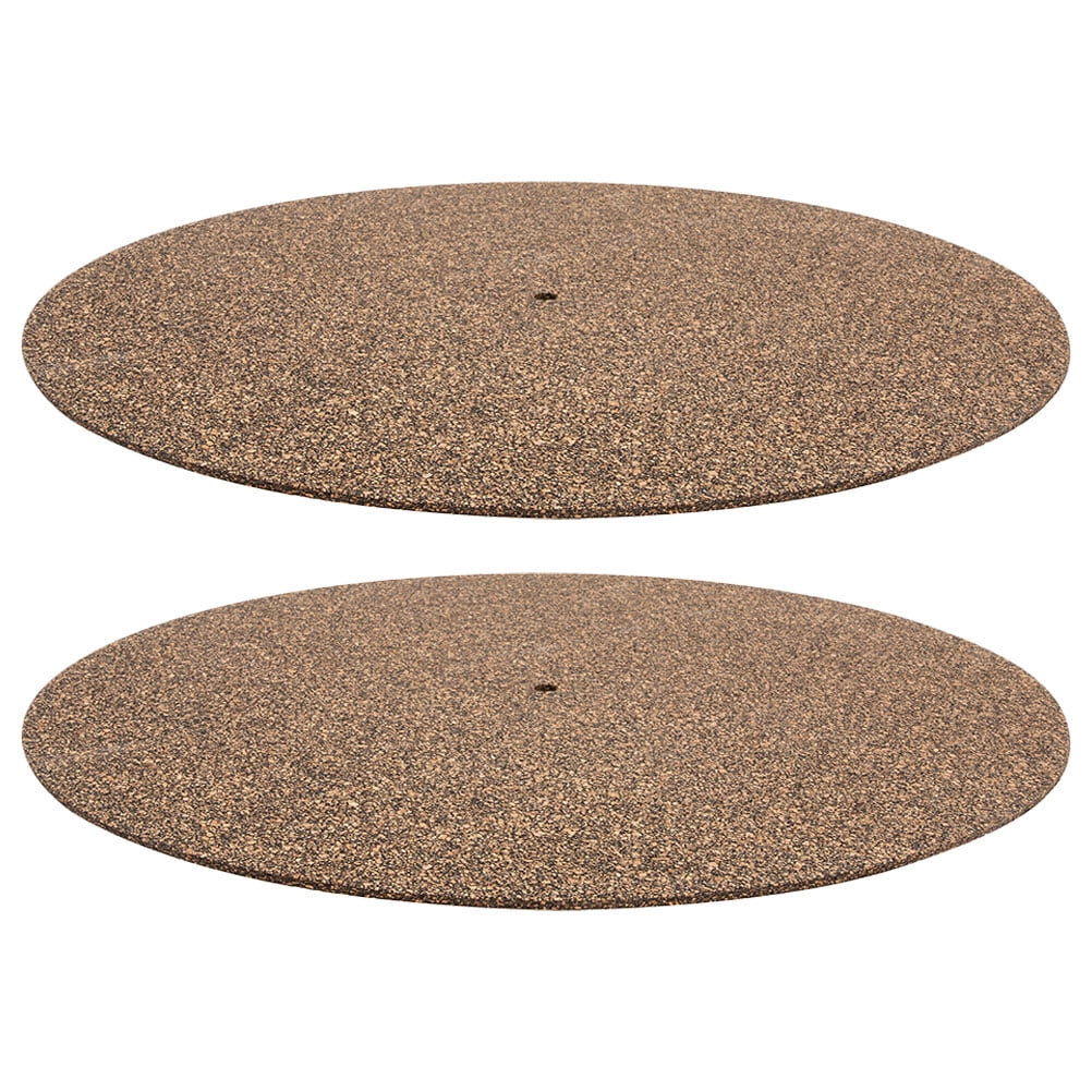 Ortofally 2Pcs Turntable Mat Cork Turntable Mat Cork Non-Slip Anti-Static Cork Mats Music Supply 29.70X29.70X0.10CM Brown - Image 5